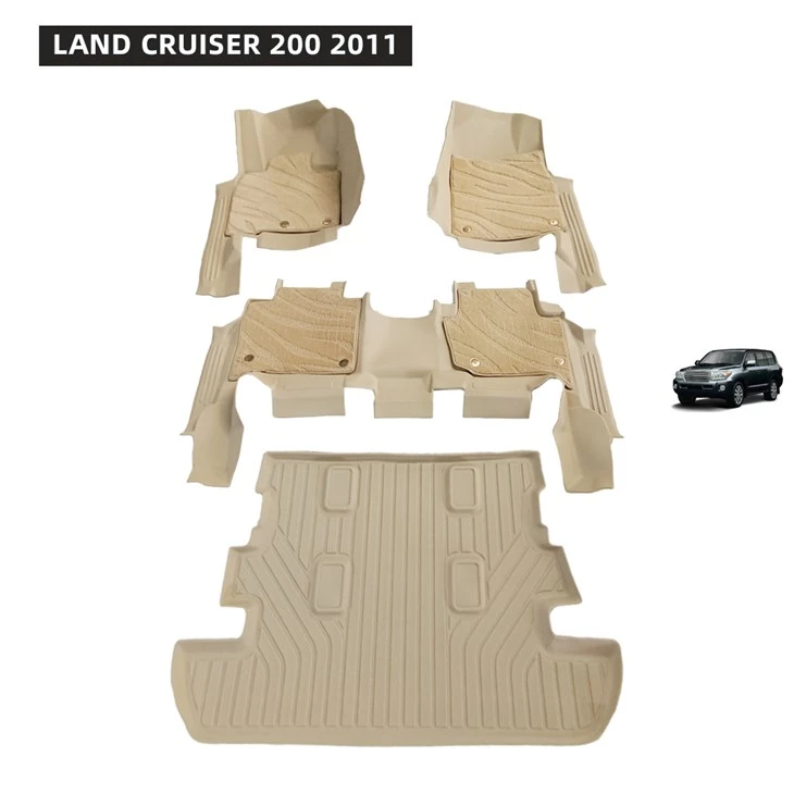 5D TPE Car Mat Waterproof Foot Slip Rubber Mat Use For LAND CRUISER 200 2011